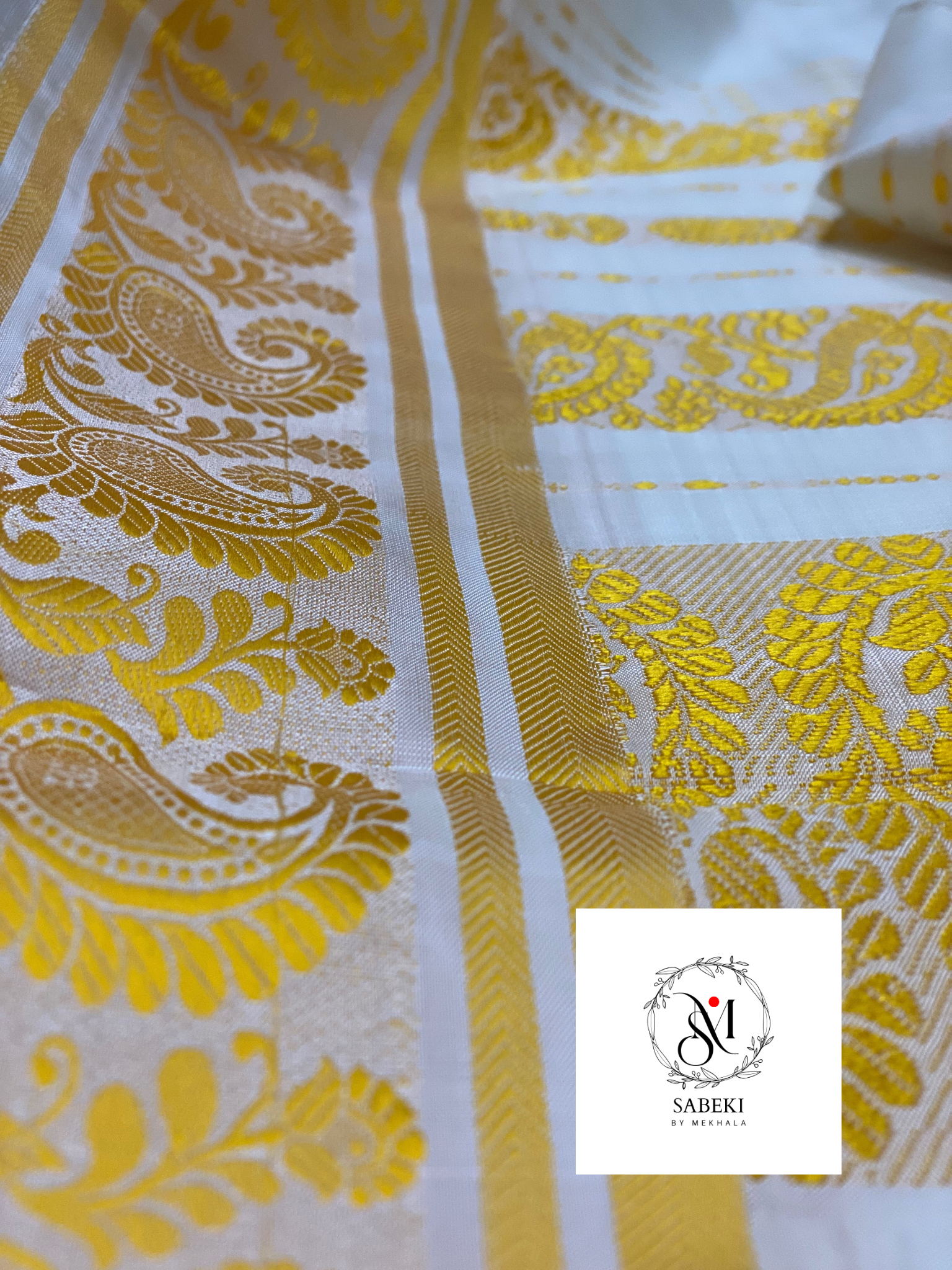 Yellow Border and Body Motif Cotemporary Gorod-2