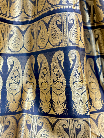 A Black Baluchari with Iconic Resham Paisleys