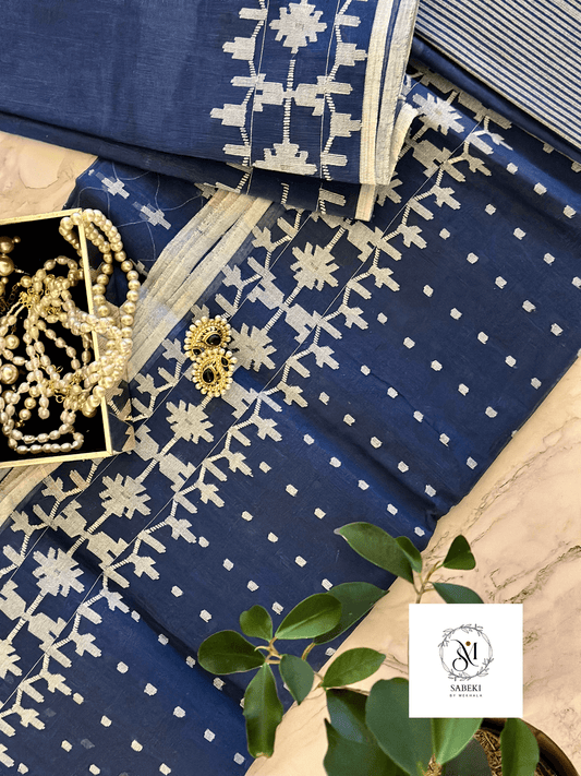 Shitalakshya - Indigo blue-white