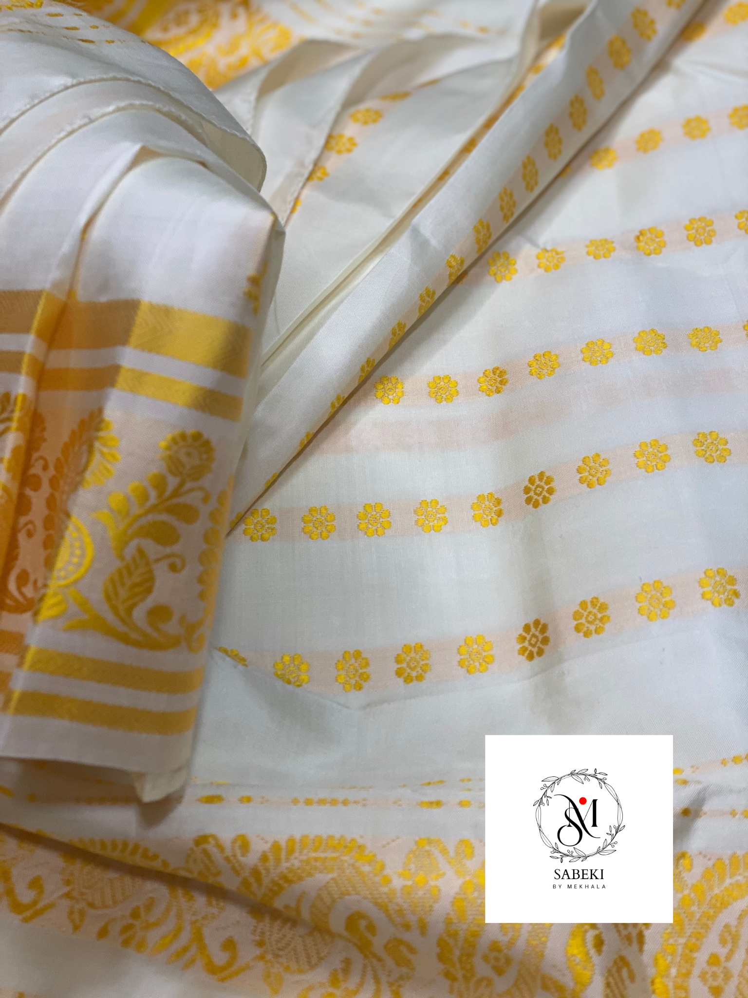 Yellow Border and Body Motif Cotemporary Gorod-2