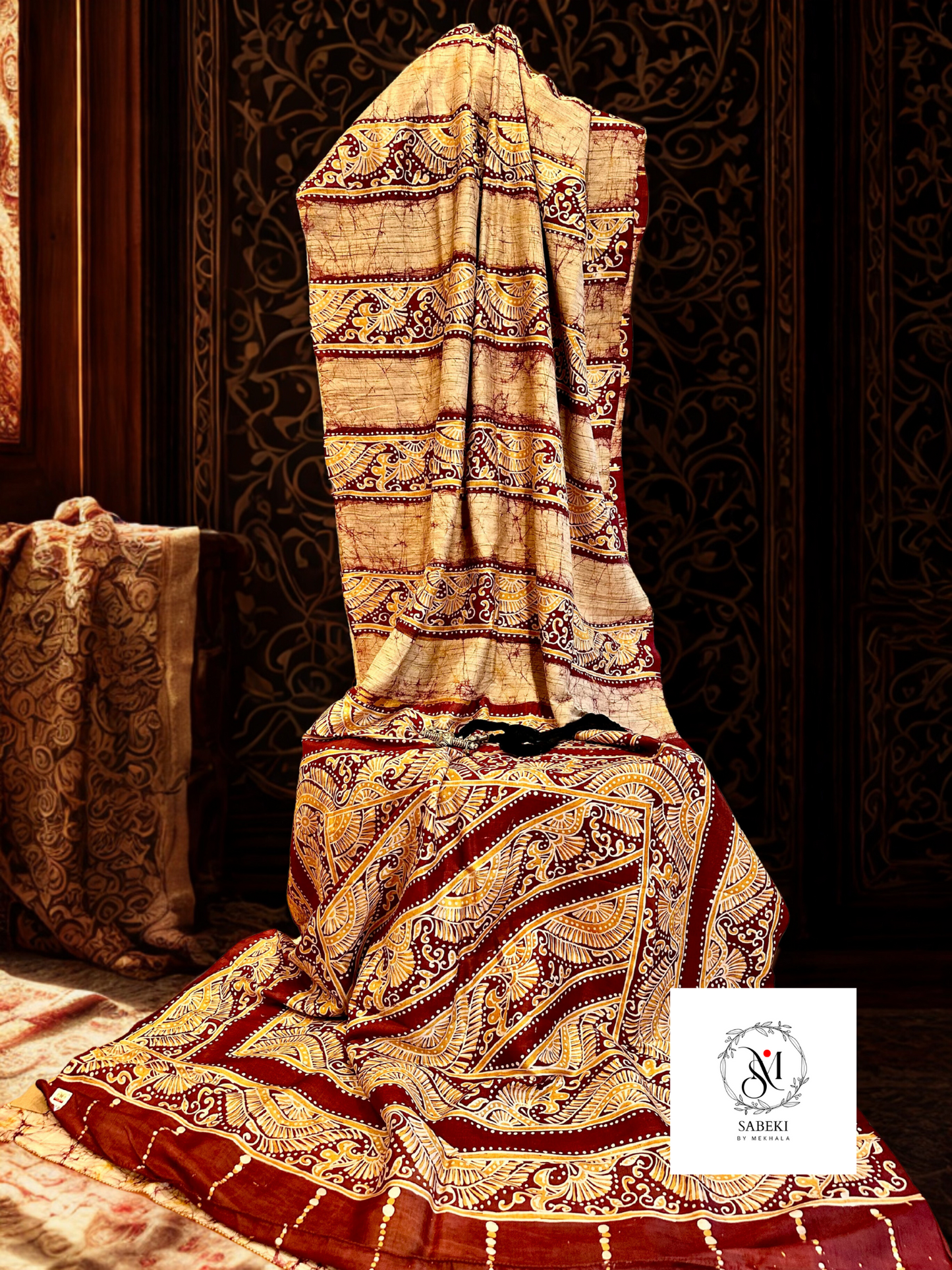 Ambatika in Silk with Ghicha Panels-4