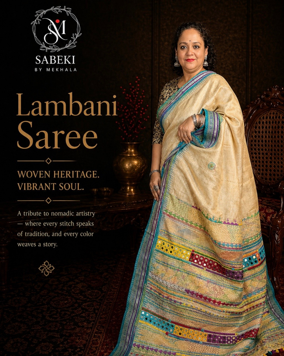 Authetic Lambani on Pure Vidarbha Tussar-6