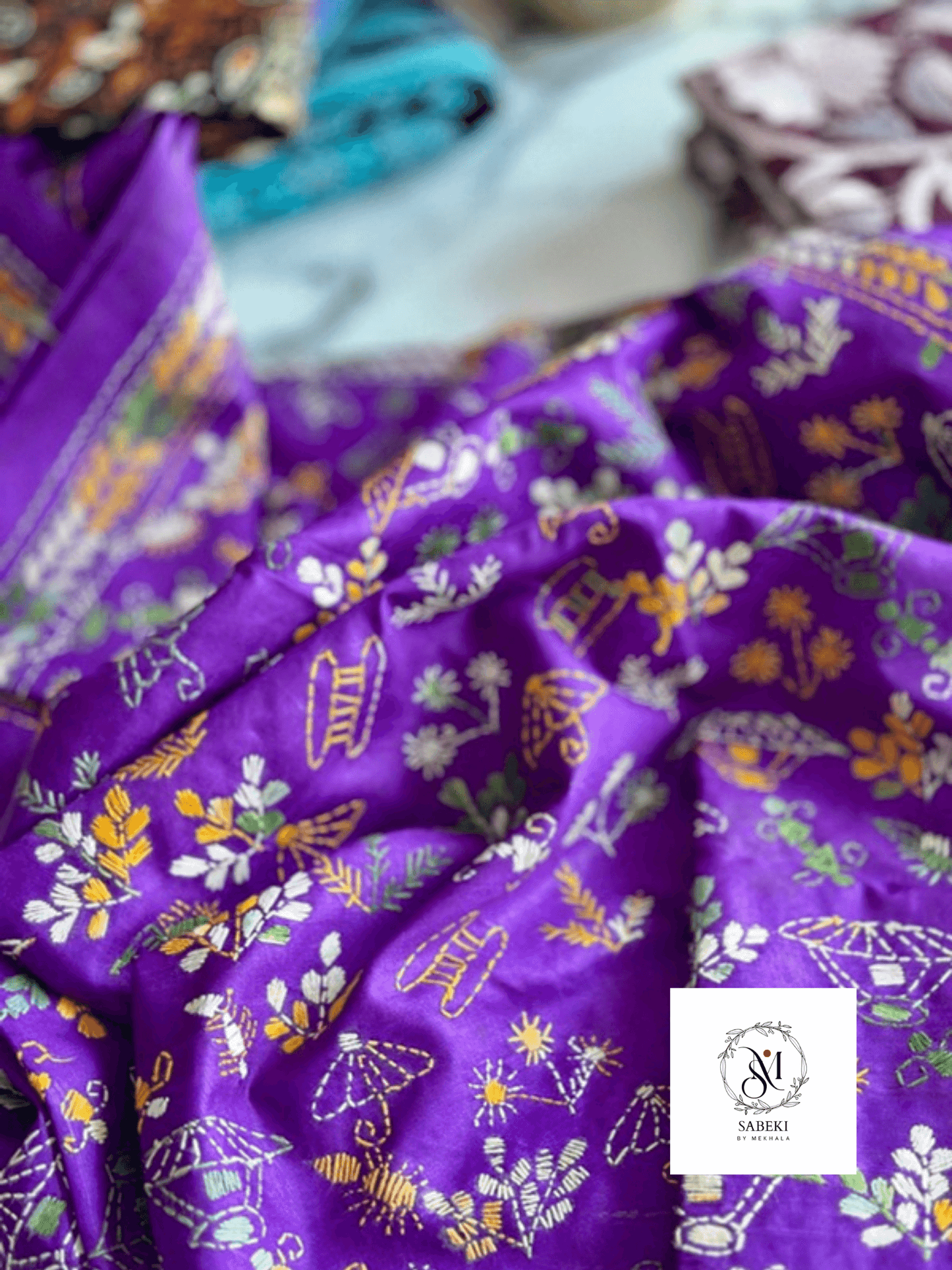 Bonoful_Kantha_dupatta Purple