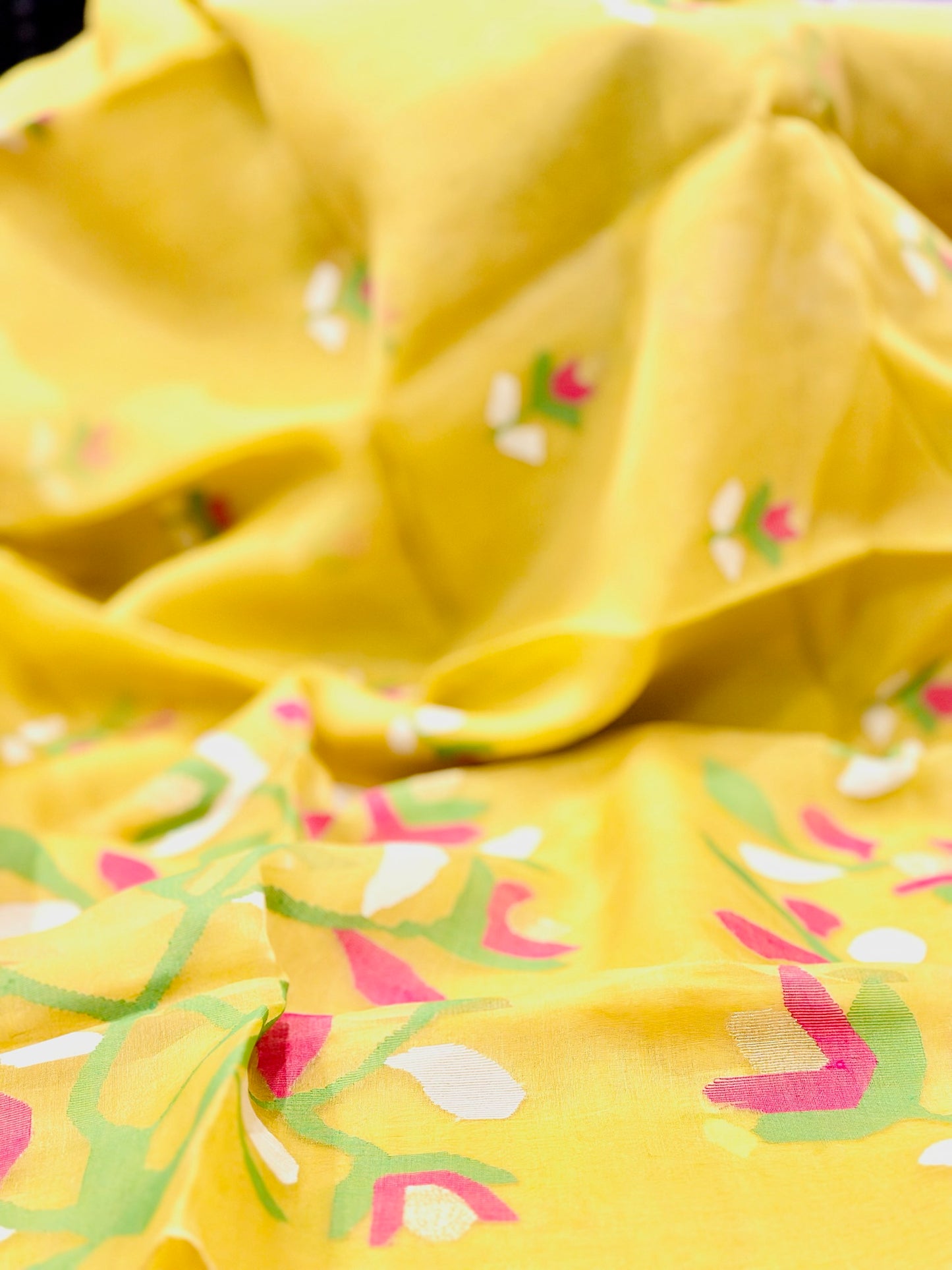 Madhabilata Vibrant Yellow Jamdani