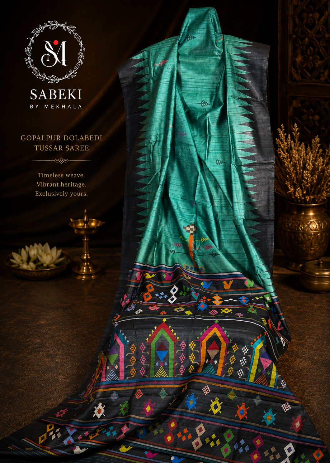 Gopalpur Tussar Dolabedi Saree | Handwoven Odisha Heritage Silk Weave