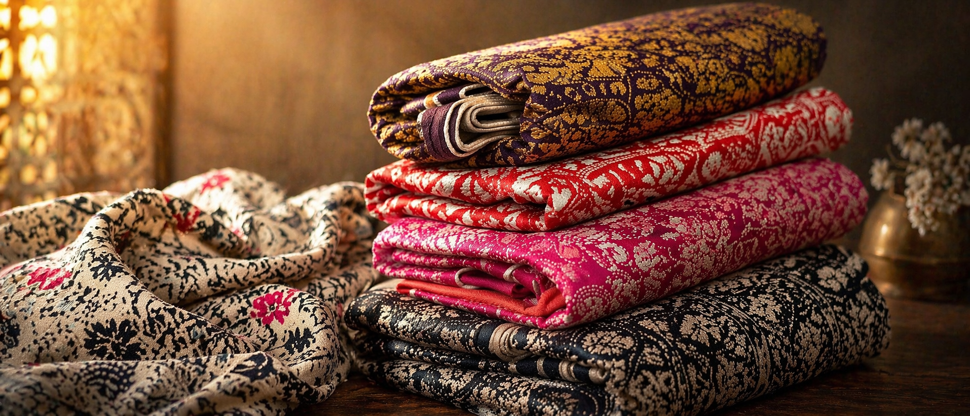 kantha saree stack from Sabeki By Mekhala